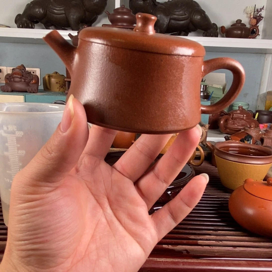 紫砂茶壶红皮龙 云柱