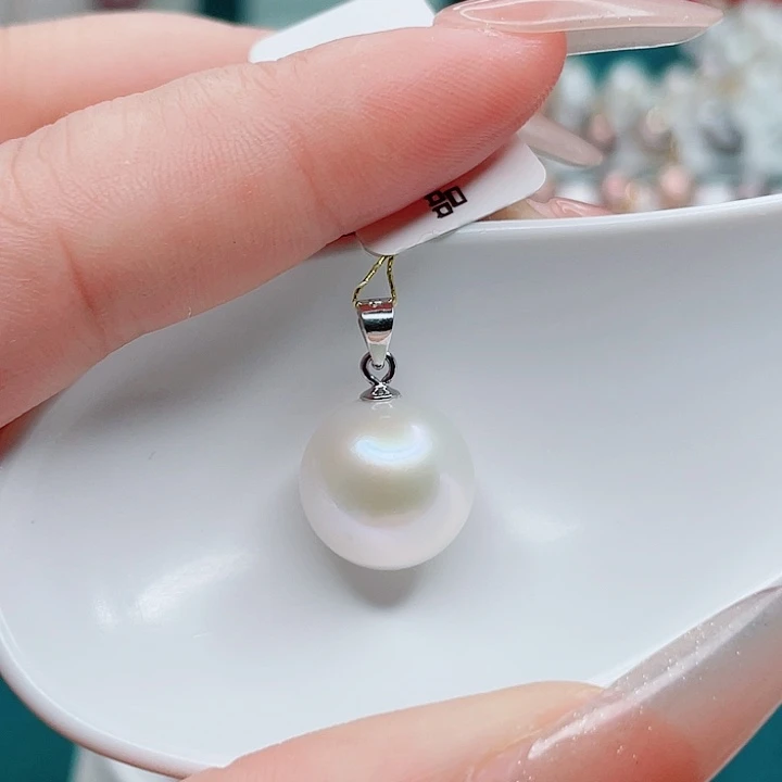 吊坠(不含链)银S925镶嵌淡水珍珠