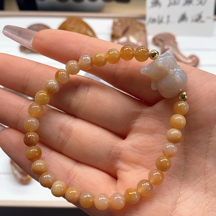 硅化玉手串未镶嵌