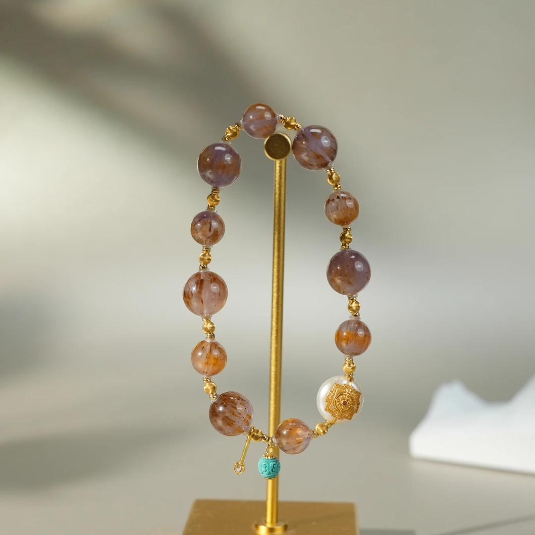 紫钛水晶手串-18k金-卡7.8+mm-SLQ125-JX|BSJ3