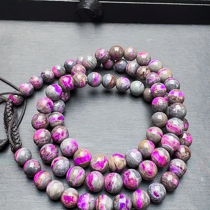 苏纪石（舒俱来）未镶嵌荷花红项链