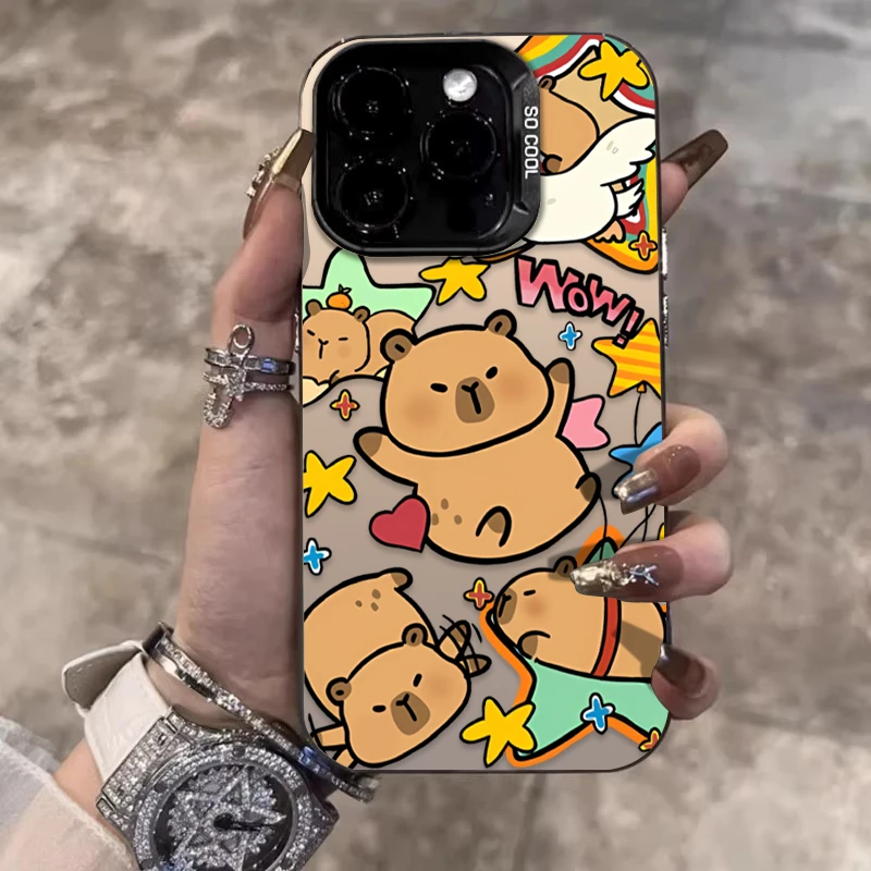 卡皮巴拉适用苹果16promax手机壳iPhone15创意14保护套17新款卡通