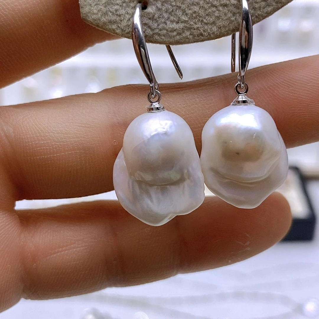 淡水珍珠耳饰银S925镶嵌