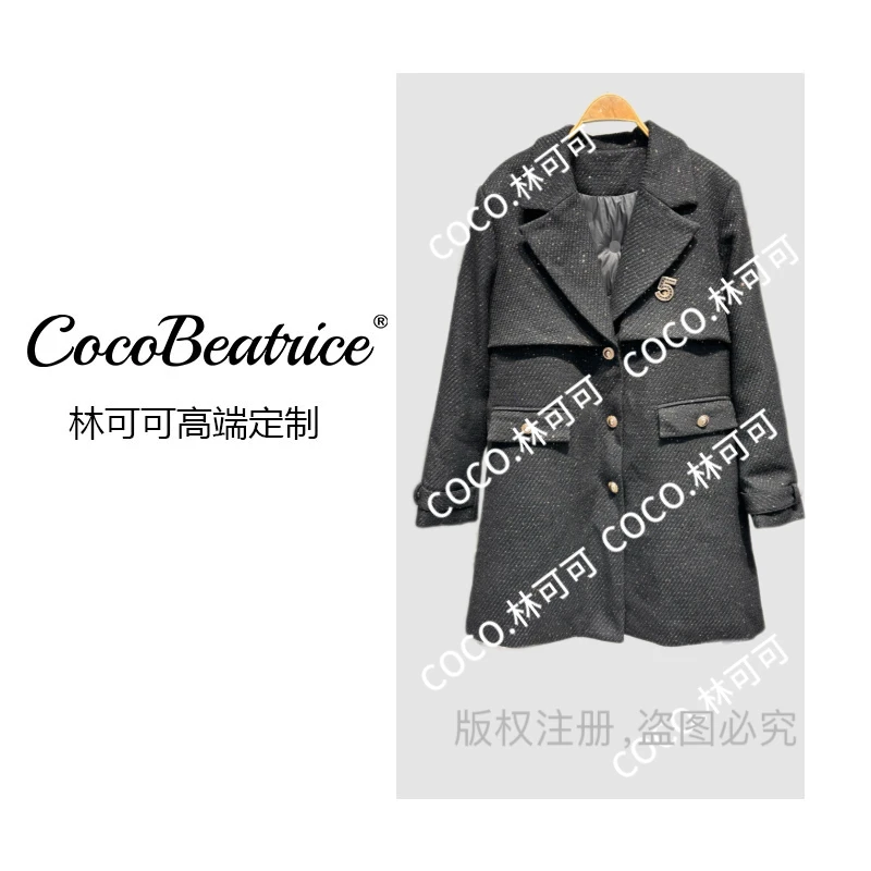 【CoCo林可可】中长款风衣加绒加厚羽绒长款外套大码女装秋冬251109