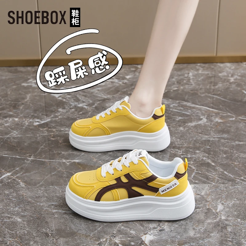 达芙妮集团旗下女鞋板鞋2025新款秋季百搭运动休闲鞋厚底松糕鞋子