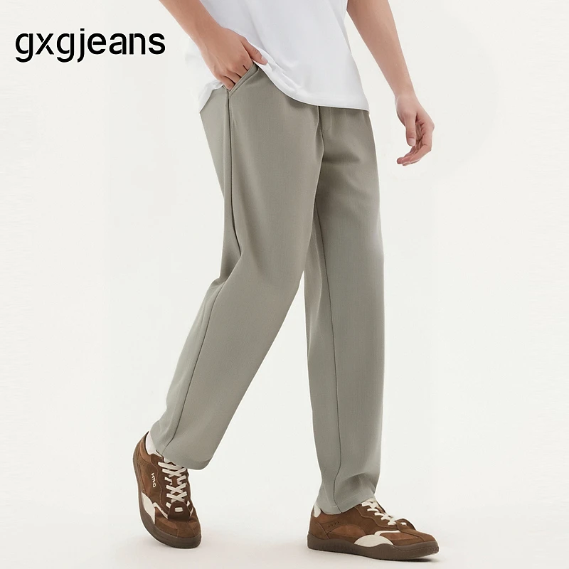 gxg.jeans男装  浅咖色基础宽松裤子男休闲长裤男生 25年夏新品
