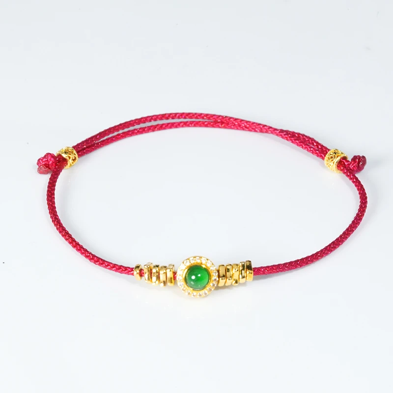 天然A货翡翠蛋面手链手绳可调节时尚设计款多样性发-1