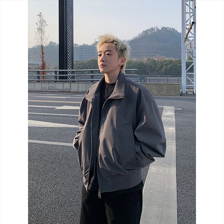 春季新款短款立领飞行夹克百搭休闲宽松情侣外套