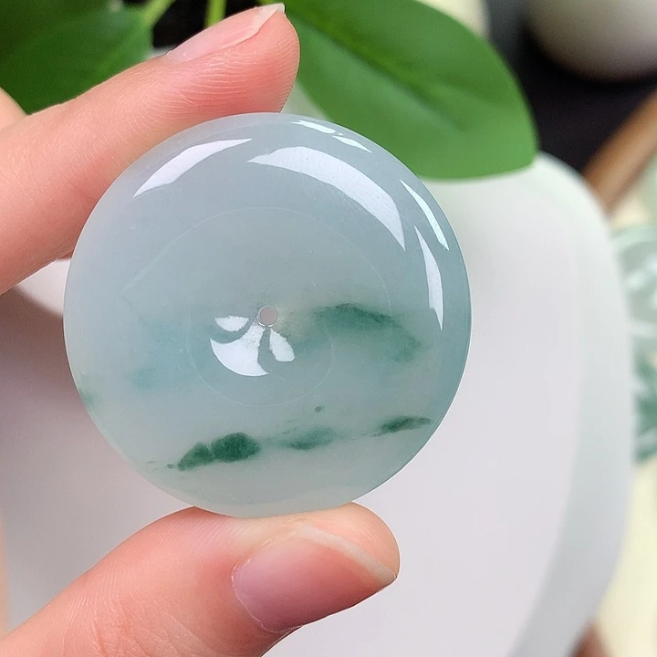 颈饰未镶嵌翡翠平安扣 35.7-5.8mm