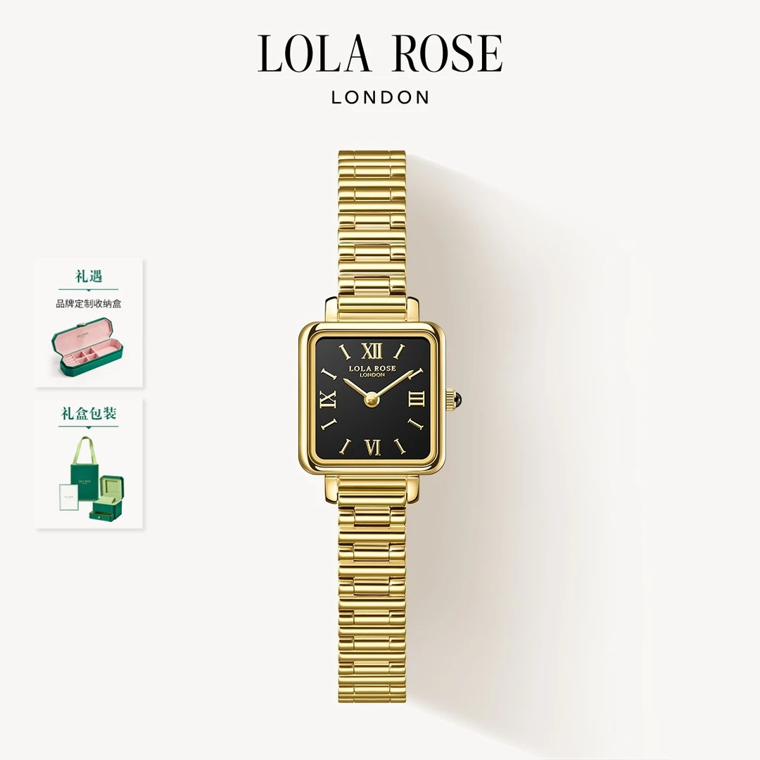 【朵拉专属】Lola Rose罗拉玫瑰黑金系列手表时尚百搭气质
