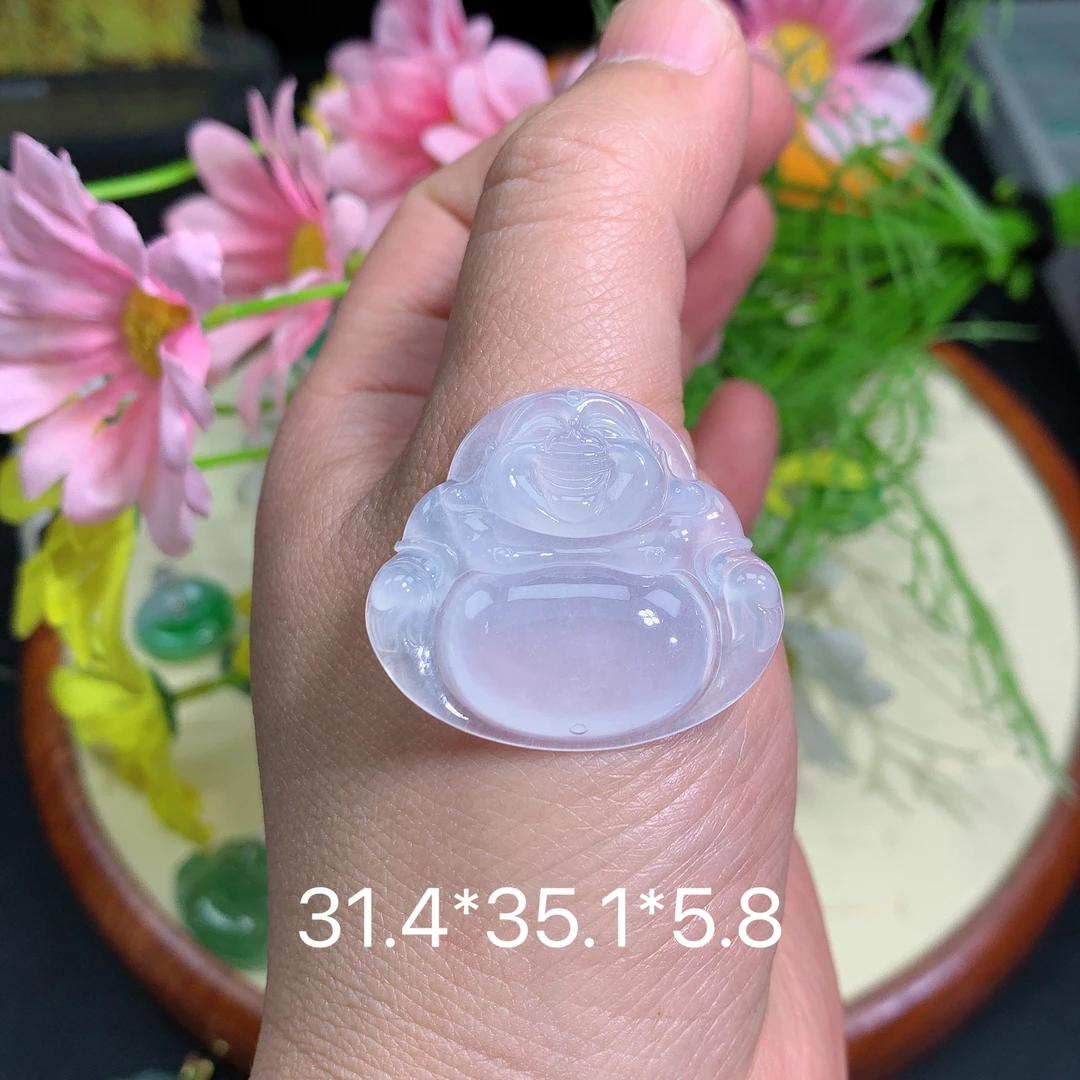 轻奢缅甸翡翠A货冰种佛公品吊坠挂件水润百搭精冰气质精妈妈精美