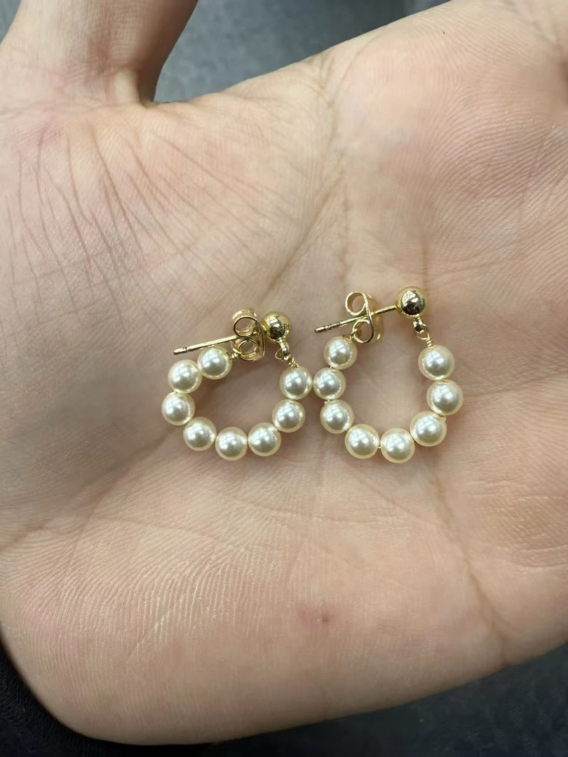 玉雅天成--卡4mm小米珠耳扣