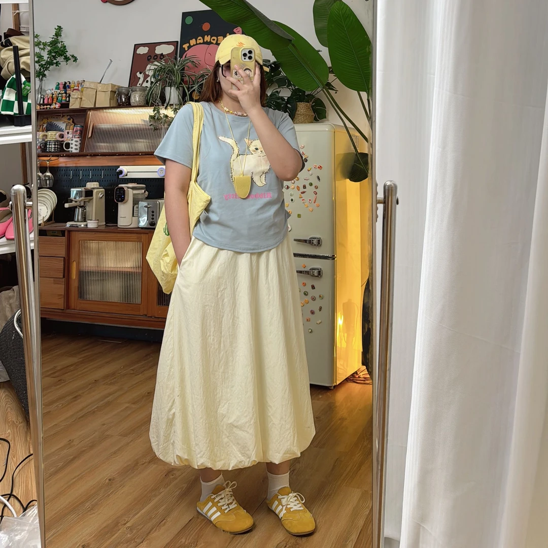 夏季新款猫咪印花设计感短袖上衣大码女装显瘦T恤宽松百搭6950