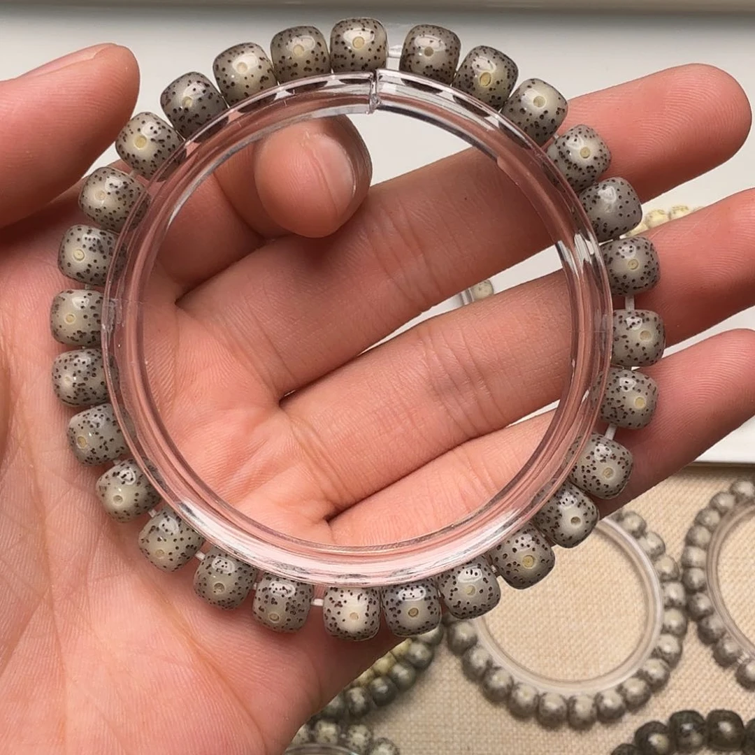 星月菩提手串黑冰玉化眼睛留白细星单圈