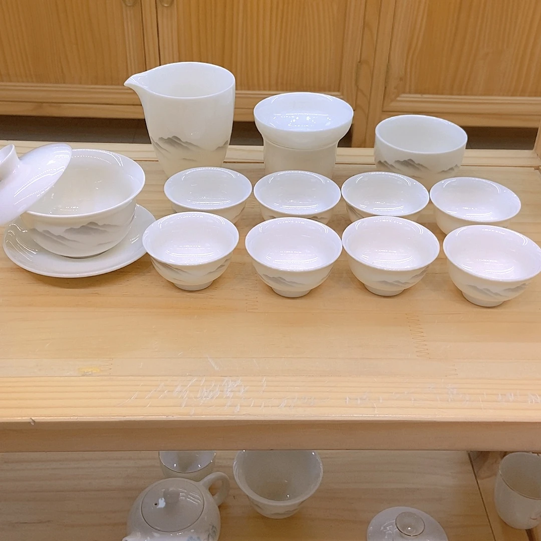 羊脂玉瓷茶具套装