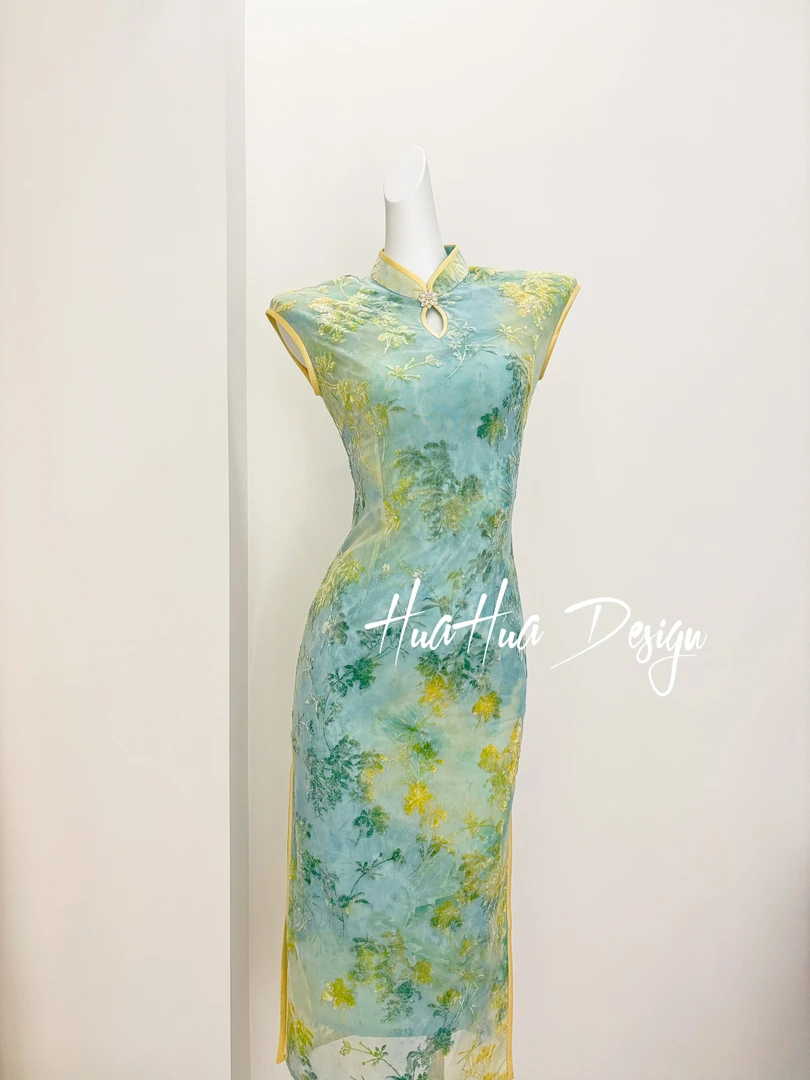 【江南美人】2025年新款复古中国风气质送考旗袍修身双层衣长120