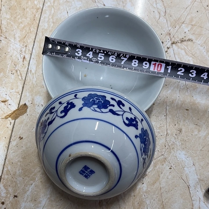 陶摆件2个10.5厘米芙蓉花碗