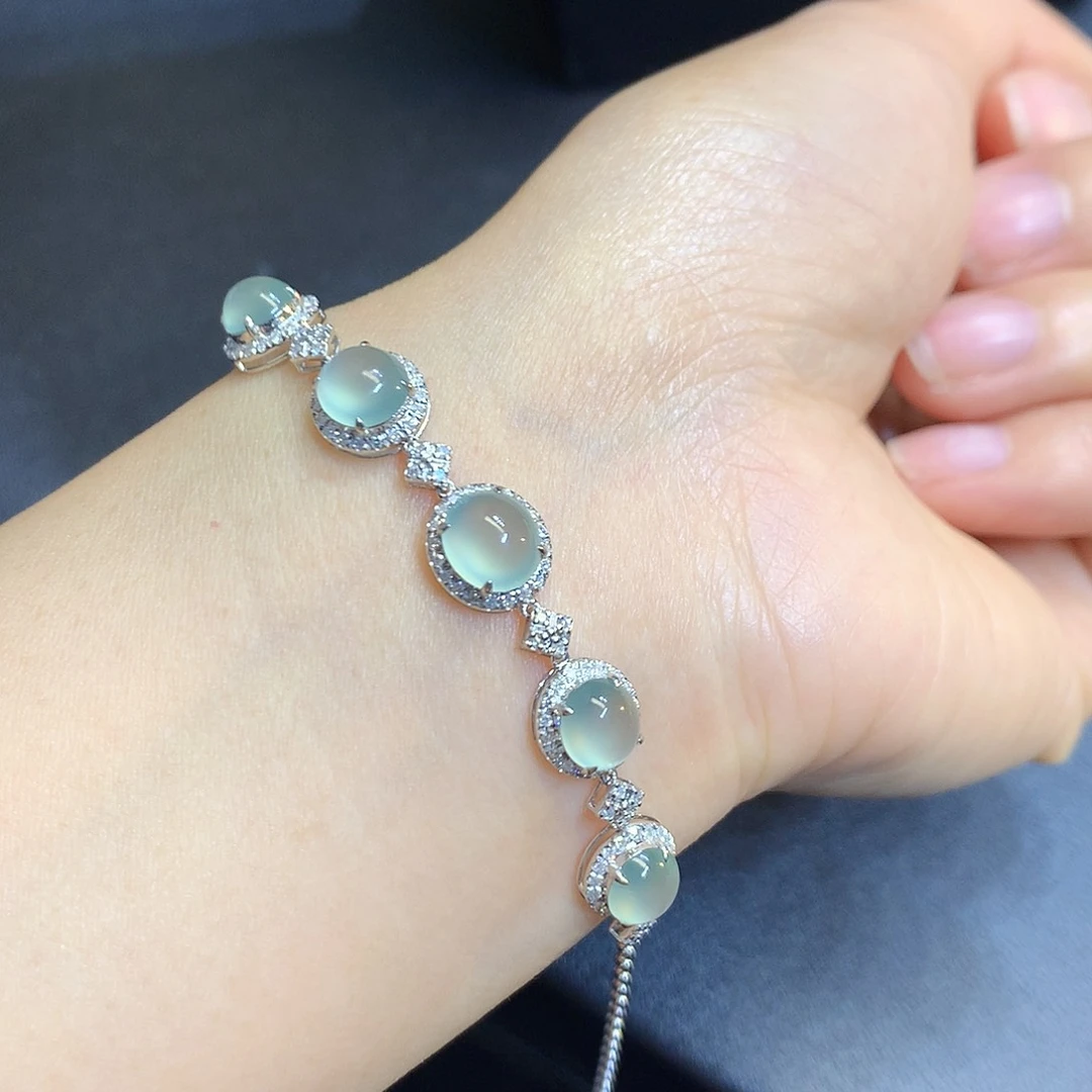 翡翠手链18K金镶嵌手链