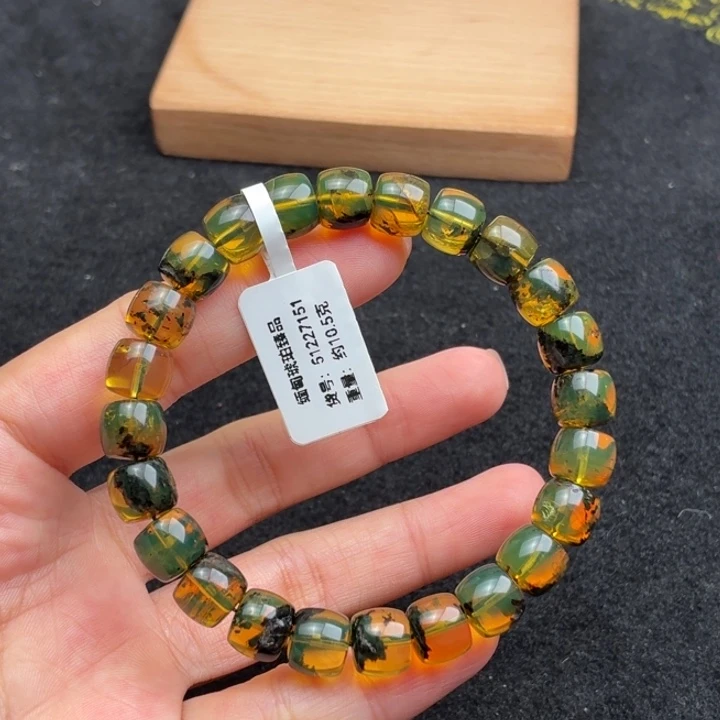 琥珀未镶嵌珠宝奇石9mm变色龙海藻