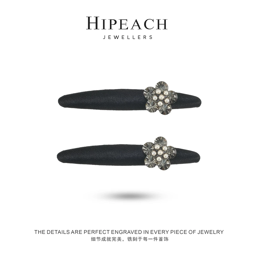 法式7cm小花轻奢一字夹边夹039-007