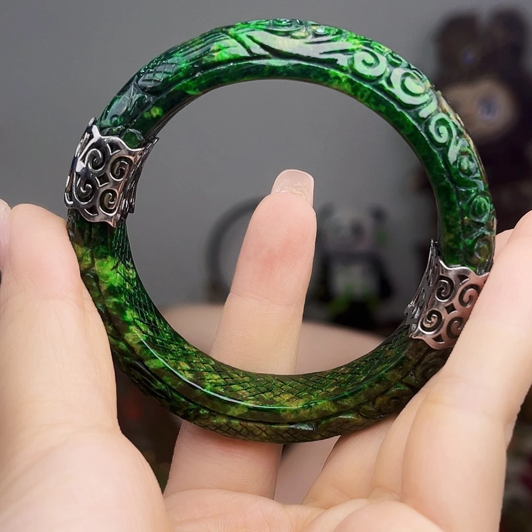 翡翠银S925镶嵌颈饰手镯