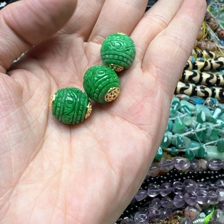合金玛瑙/玉髓珠宝半成品一颗16mm干青