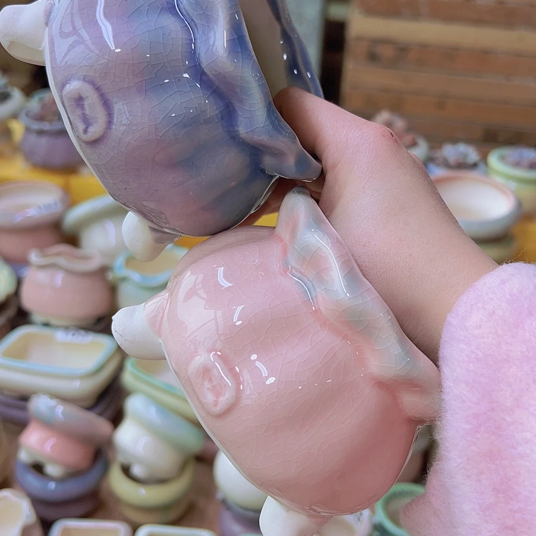 红陶陶瓷花盆当场满12包邮