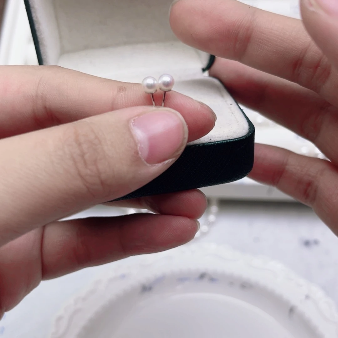 淡水珍珠耳饰银S925镶嵌我****