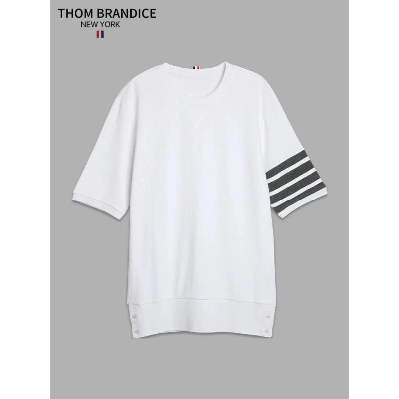 TB【官方正品】/THOM BRANDICE/立体华夫格圆领短袖男士T恤