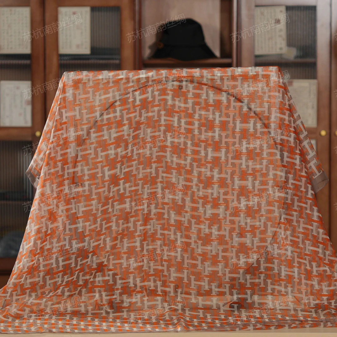 新【A61-191 时光之橙】180*130丝巾新中式女士夏季双面黄色气质