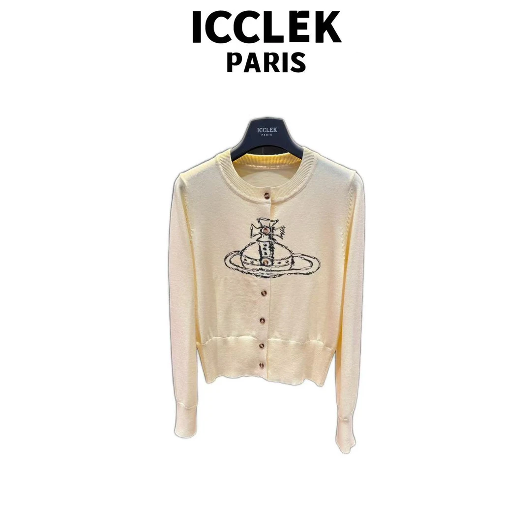 黄色圆领纽扣长袖开衫气质轻奢百搭显瘦秋冬 -5892