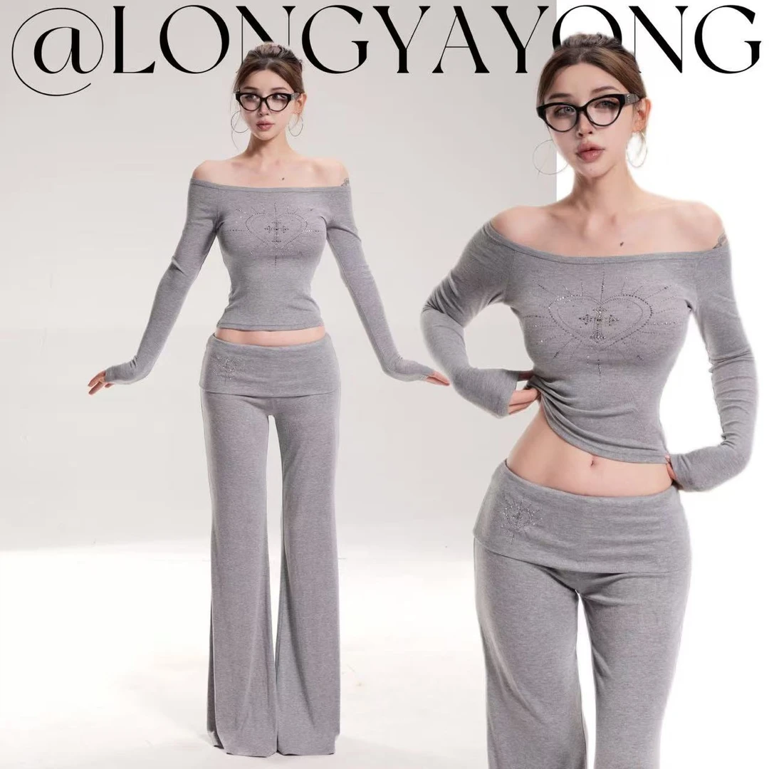 龙牙童推荐【爱心圣徒】春秋显瘦韩系套装裤子两件套气质长袖修身