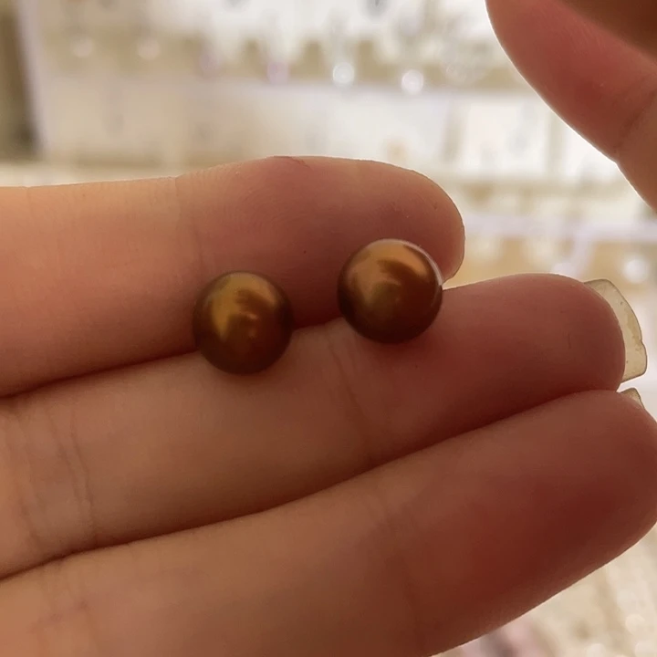 银S925镶嵌淡水珍珠耳饰