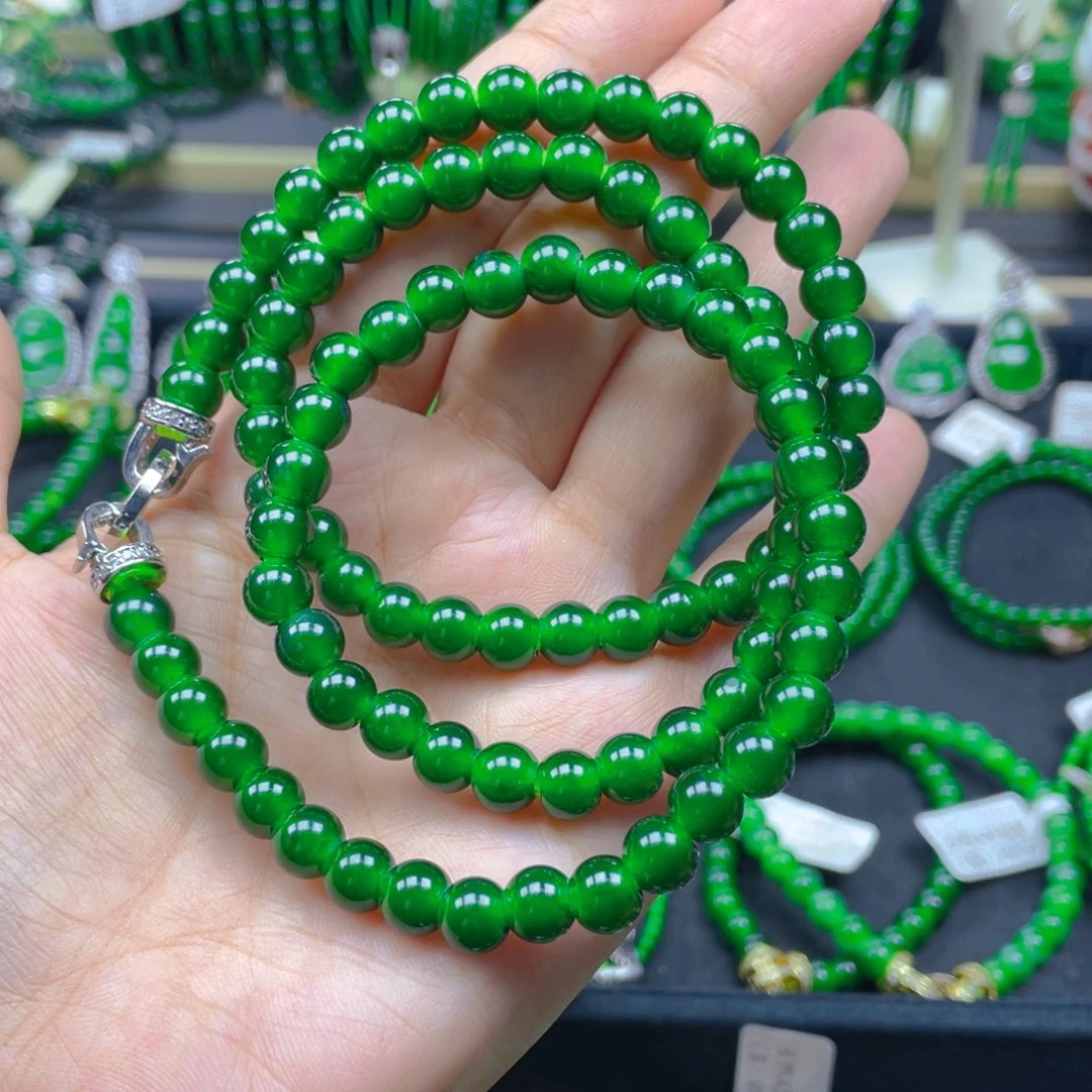 颈饰未镶嵌翡翠满色满绿7