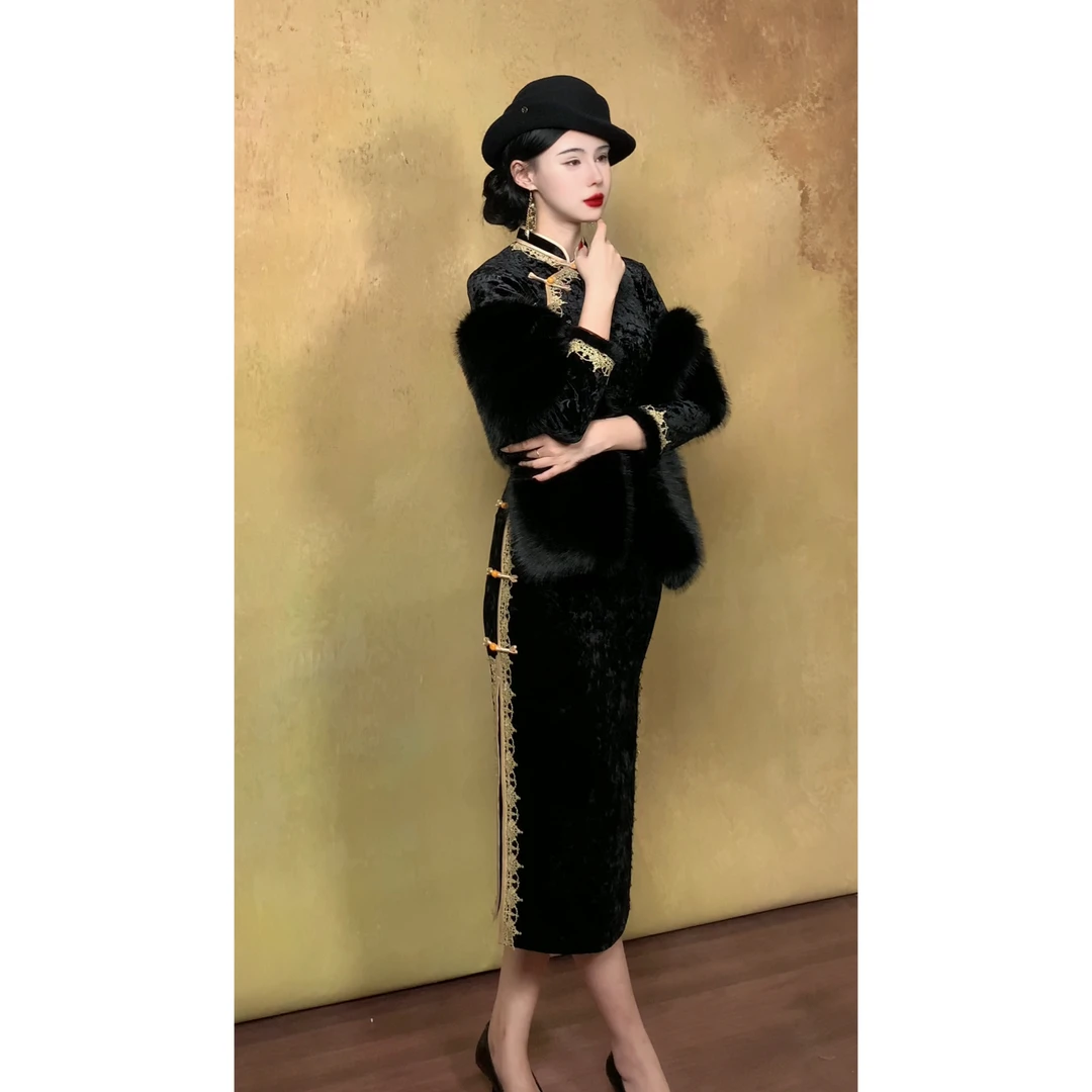 【境禾】冬季新款旗袍新中式国风气质优雅修身显瘦显白日常旗袍