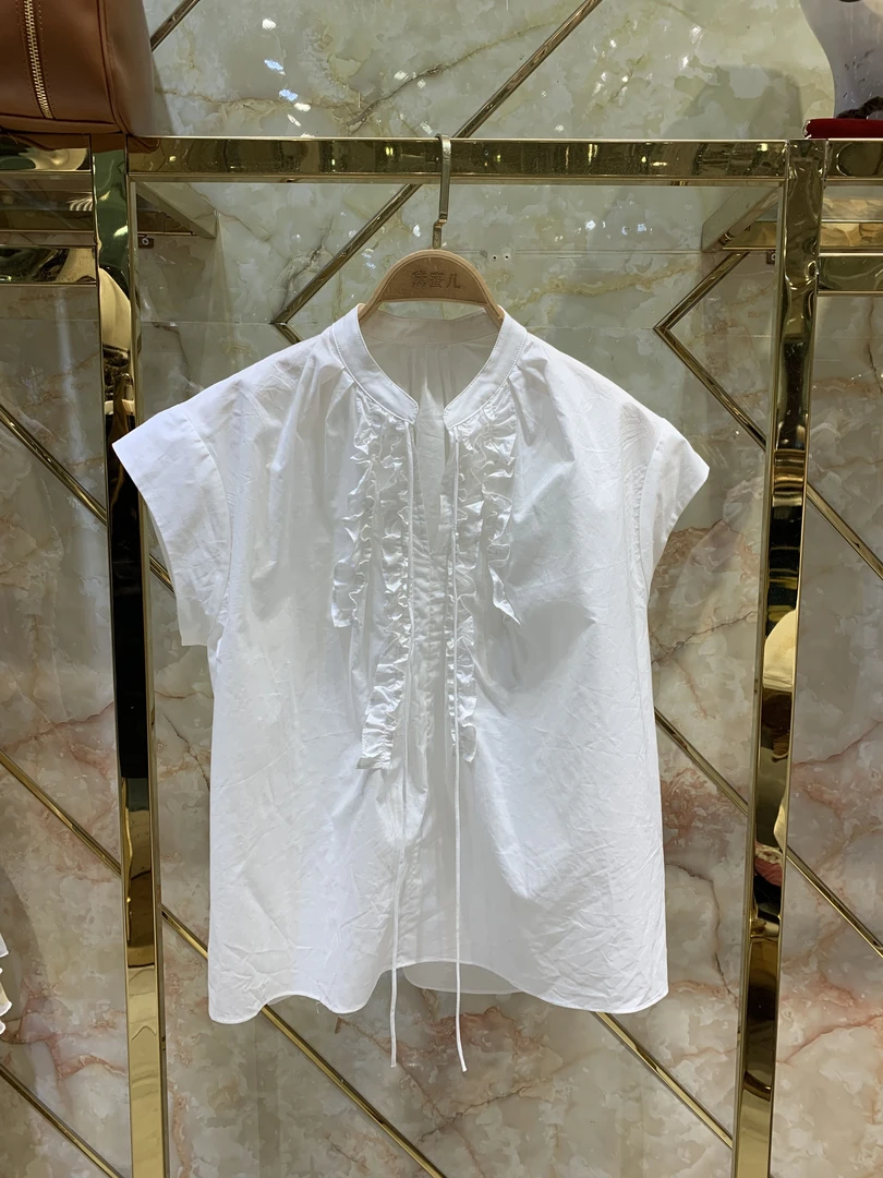 黛蜜儿2025新款花边短袖衬衫