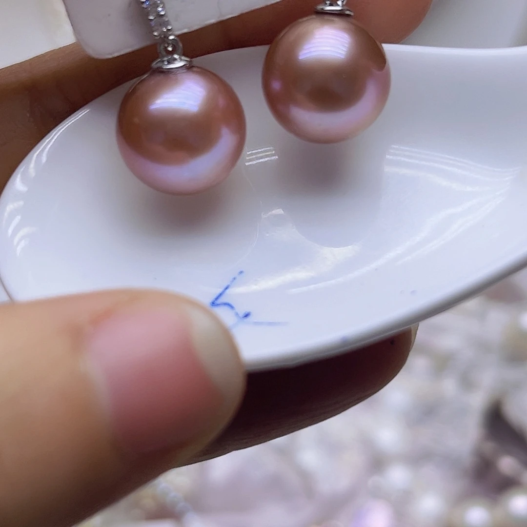 银S925镶嵌吊坠或者耳钉淡水珍珠