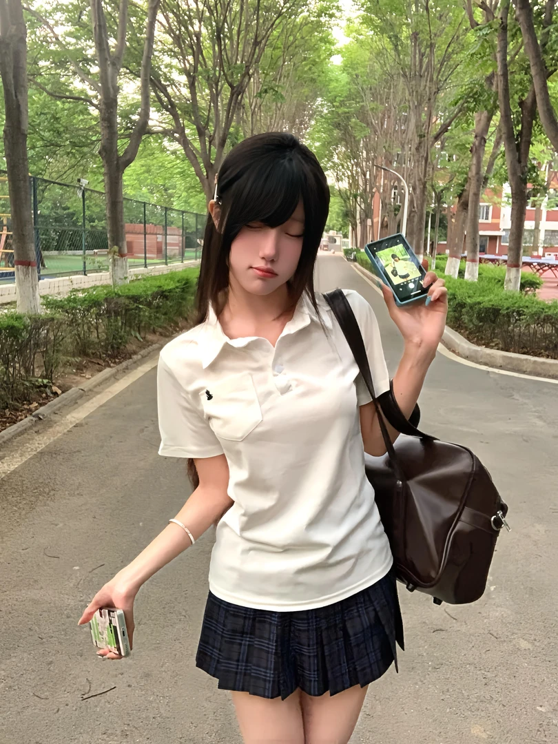 狗皮皮jk原创小谷收腰基础款POLO衫女学院风短袖T恤上衣运动服夏