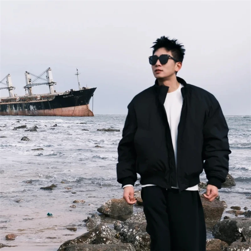 美式飞行员夹克男款秋季cleanfit短款正肩外套痞帅立领防水冲锋衣