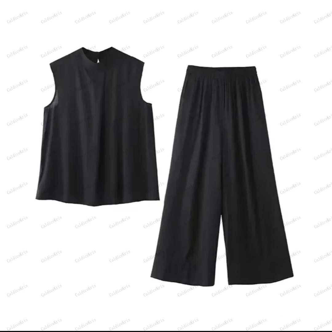 【CaldiceKris】夏季新款设计师定制休闲高级感无袖套装12808