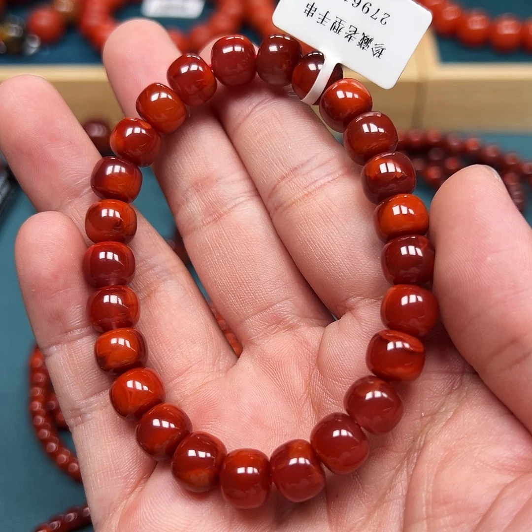 未镶嵌手串南红玛瑙川料火焰纹8m典藏版