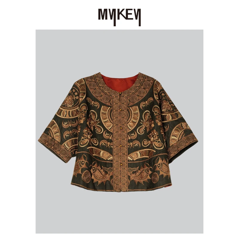 Mykey · 丨云裳花容 丨香云纱苗绣满绣对襟小褂 丨MK5AWW669