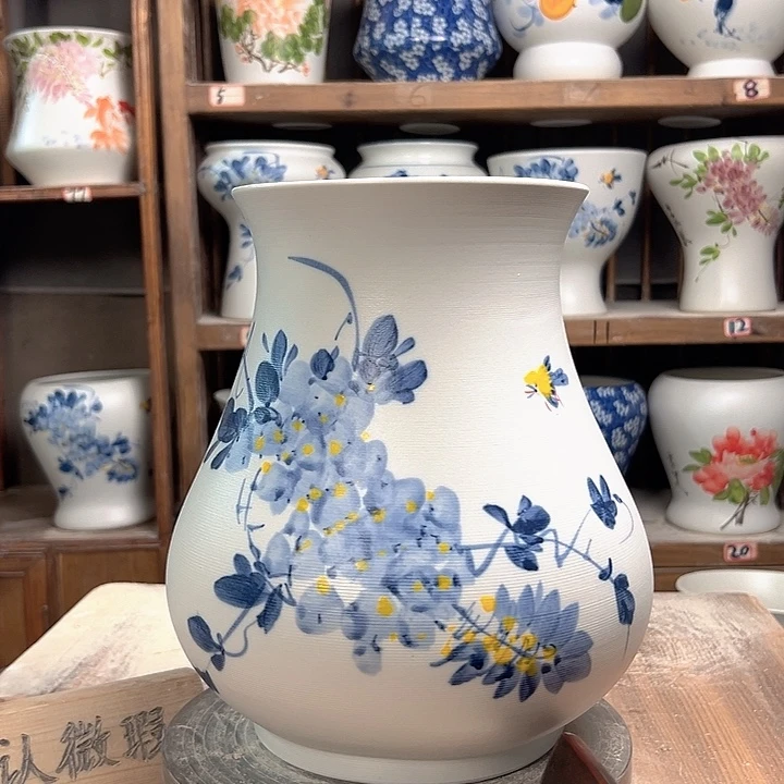 陶高27鱼尾兰兰紫藤陶瓷