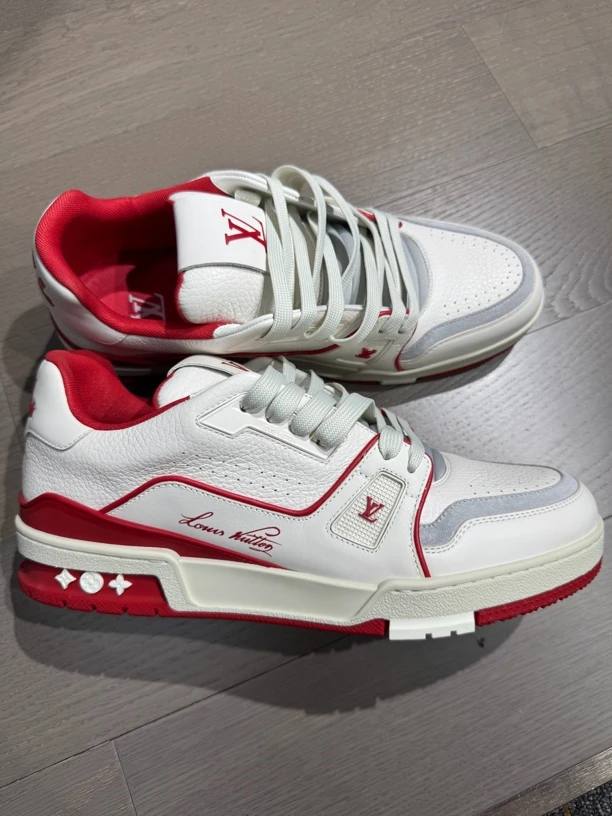 未使用 LouisVuitton/路易威登 trainer白红水泥板鞋