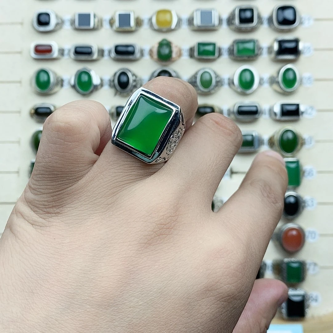 银S925镶嵌戒指玛瑙/玉髓K****技