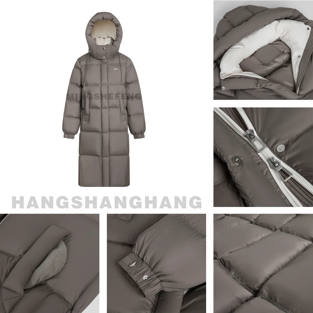 咖色 95白鸭绒云朵零压感羽绒服2024年冬季保暖羽绒服加绒加厚