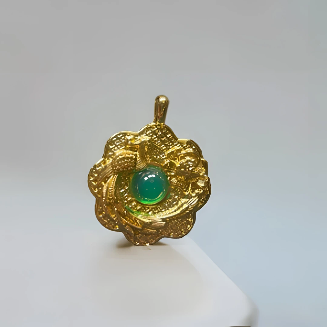 「天朝专属」百搭 时尚 绿色太阳花 吊坠-YQ-1A