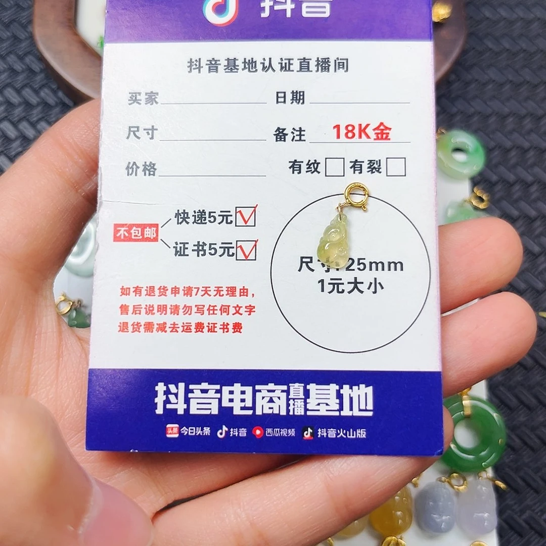 廖****翡翠18K金镶嵌颈饰
