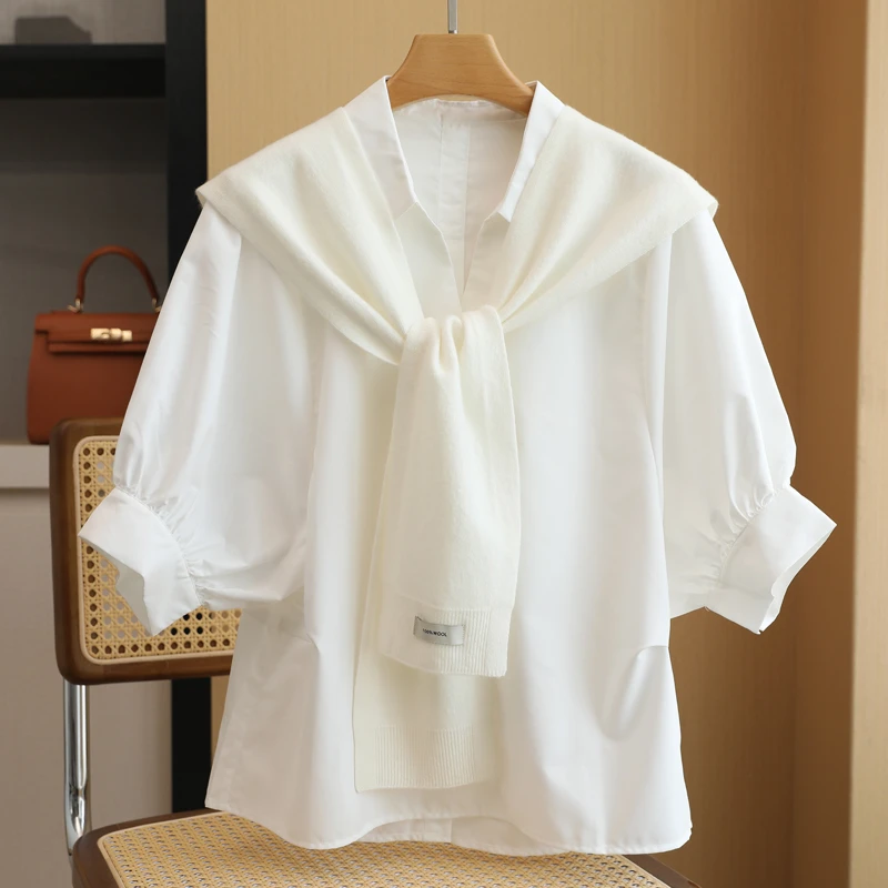 DJGG-601春秋季100羊毛针织韩系小围巾百搭空调时尚护脖洋气披肩