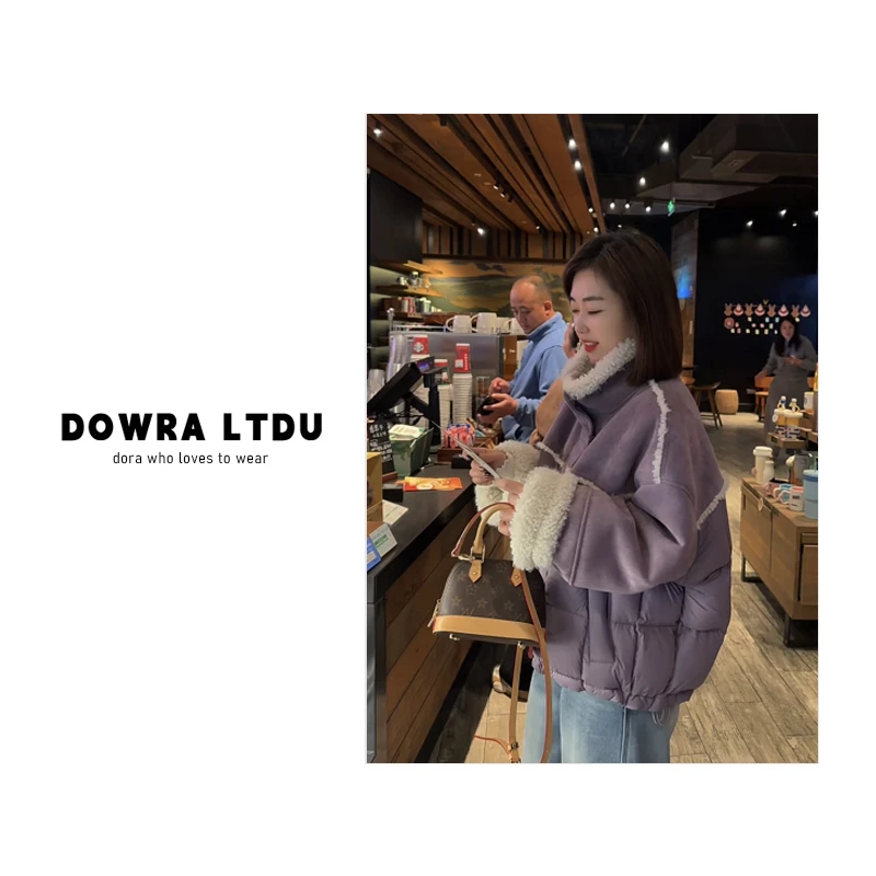 朵拉【暖甜碰撞 清款只出不进】2025年冬季立领牛角扣羽绒服2-8506